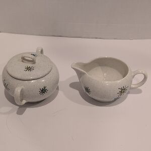 Mcm Vintage Atomic Franciscan Starburst Creamer and Sugar Bowl